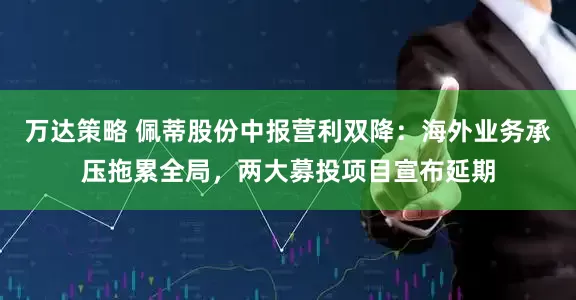 万达策略 佩蒂股份中报营利双降：海外业务承压拖累全局，两大募投项目宣布延期