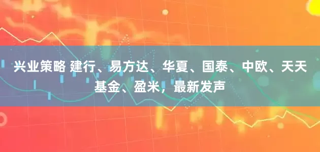 兴业策略 建行、易方达、华夏、国泰、中欧、天天基金、盈米，最新发声
