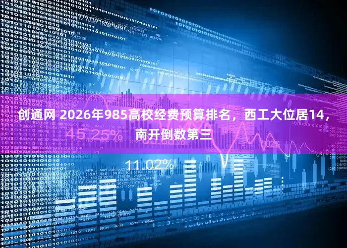 创通网 2026年985高校经费预算排名，西工大位居14，南开倒数第三